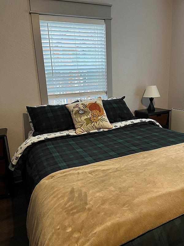 Bedroom with queen bed