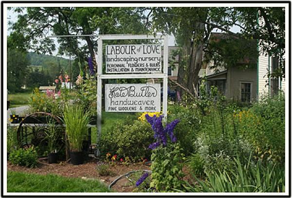 sign for Labour of Love nursery and handweaving
