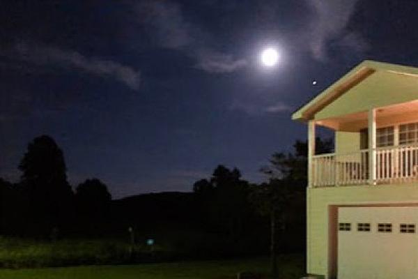 Balcony of apartment overlooking the barnyard