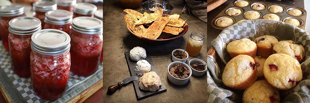 Jam, cheese and muffins