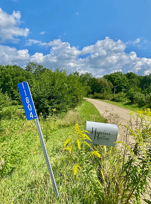 Heritage Hollow mailbox along country road