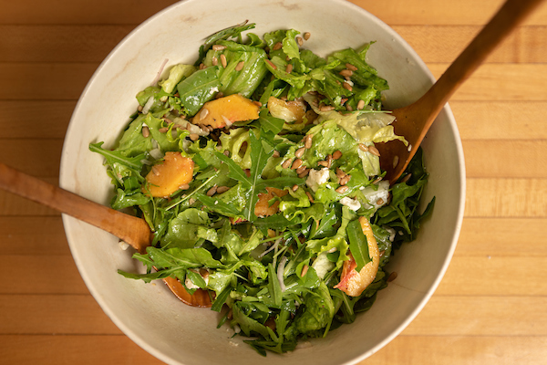 Seasonal Recipe: Arugula, Peach and Blue Cheese Salad