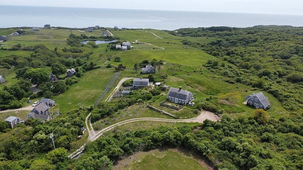 Featured Image- arial view of the farm with the ocean in the distance