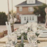 Farm dinners can be elevated affairs with our vintage resourced glassware and dishes on our handmade farm tables.