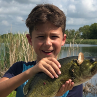 Bass fishing on the lake.