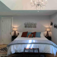 The farmhouse main bedroom