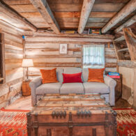 Authentic Log Cabin living room
